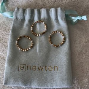 Enewton Gold and Pearl Rings, Set of 3 - Size 7